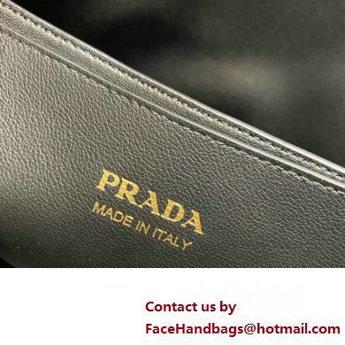 Prada Buckle small leather handbag with double belt 1BA418 Black 2024