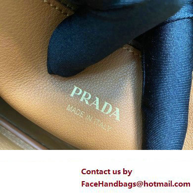 Prada Buckle small leather handbag with double belt 1BA418 Brown 2024