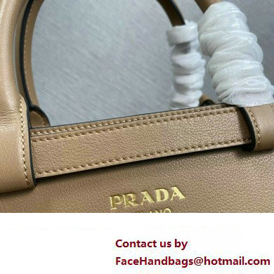 Prada Buckle small leather handbag with double belt 1BA418 Camel 2024