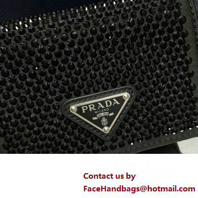 Prada Cardholder with shoulder strap and crystals Bag 1MR024 Black 2024