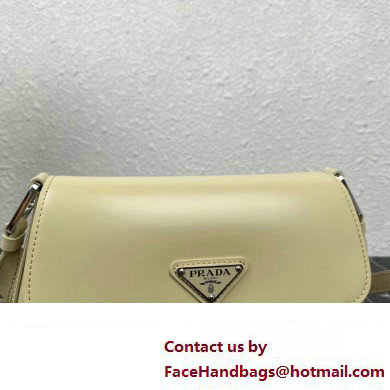 Prada Cleo brushed leather shoulder bag with flap 1BD316 Beige 2023