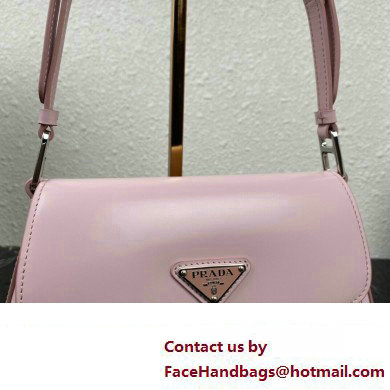 Prada Cleo brushed leather shoulder bag with flap 1BD316 Pink 2023