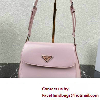 Prada Cleo brushed leather shoulder bag with flap 1BD316 Pink 2023