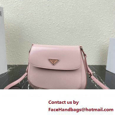 Prada Cleo brushed leather shoulder bag with flap 1BD316 Pink 2023