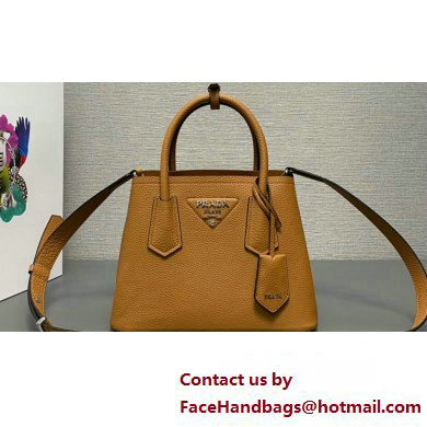 Prada Double leather mini bag 1BG443 Brown 2024