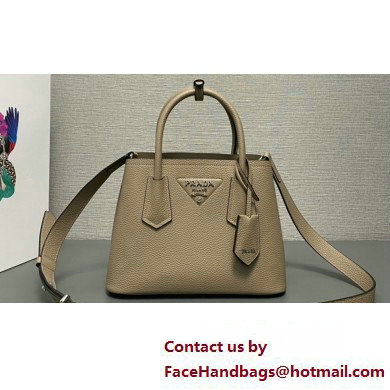 Prada Double leather mini bag 1BG443 Gray 2024