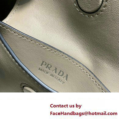 Prada Double leather mini bag 1BG443 Gray 2024