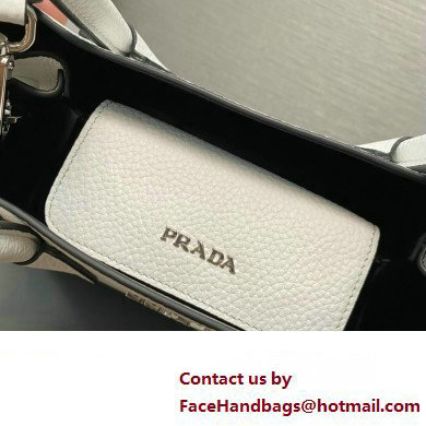 Prada Double leather mini bag 1BG443 White 2024