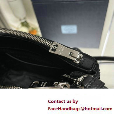 Prada Galleria Satin Mini Bag with Crystals 1BA906 black 2024