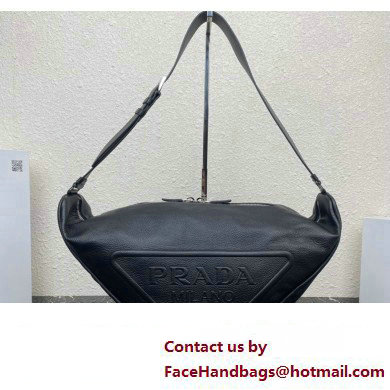 Prada Large leather Triangle bag 2VY007 Black 2023