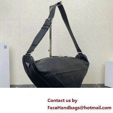 Prada Large leather Triangle bag 2VY007 Black 2023