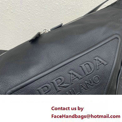 Prada Large leather Triangle bag 2VY007 Black 2023