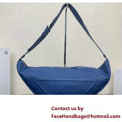 Prada Large leather Triangle bag 2VY007 Blue 2023 - Click Image to Close