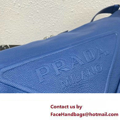 Prada Large leather Triangle bag 2VY007 Blue 2023