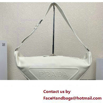 Prada Large leather Triangle bag 2VY007 White 2023