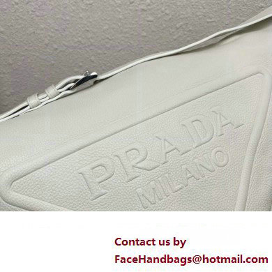 Prada Large leather Triangle bag 2VY007 White 2023