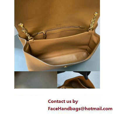 Prada Large leather shoulder bag 1BD368 Brown 2024