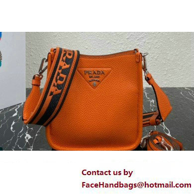 Prada Leather mini shoulder Bag 1BH191 Orange 2023