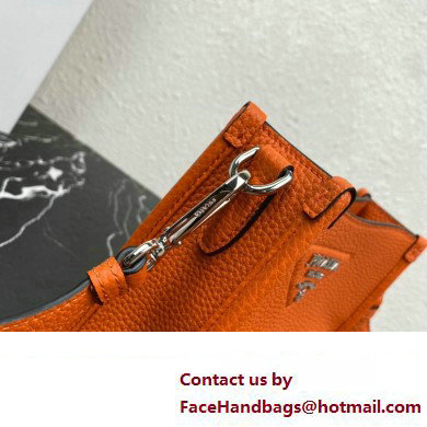 Prada Leather mini shoulder Bag 1BH191 Orange 2023