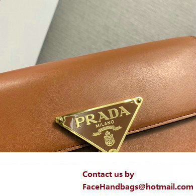 Prada Leather shoulder bag 1BD339 Brown 2023