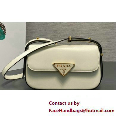 Prada Leather shoulder bag 1BD339 White 2023