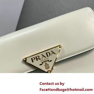 Prada Leather shoulder bag 1BD339 White 2023