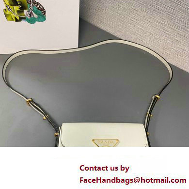 Prada Leather shoulder bag 1BD339 White 2023