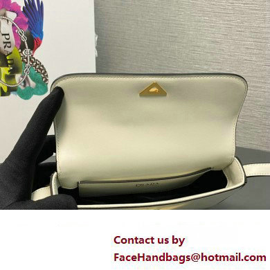 Prada Leather shoulder bag 1BD339 White 2023