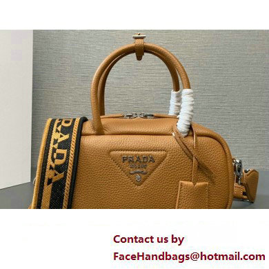 Prada Leather top-handle bag 1BB102 Brown 2023