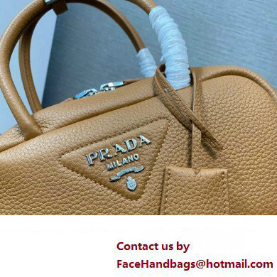 Prada Leather top-handle bag 1BB102 Brown 2023