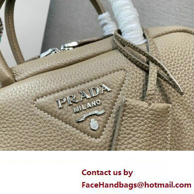 Prada Leather top-handle bag 1BB102 Camel 2023