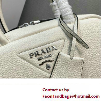 Prada Leather top-handle bag 1BB102 White 2023