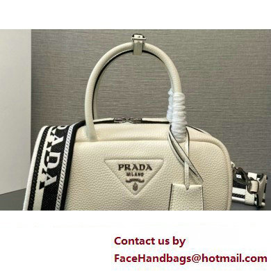 Prada Leather top-handle bag 1BB102 White 2023