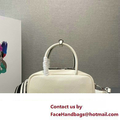 Prada Leather top-handle bag 1BB102 White 2023