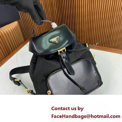 Prada Medium Re-Nylon and brushed leather backpack Bag 1BZ074 Black 2024