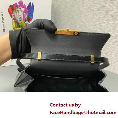 Prada Medium brushed leather handbag 1BD343 Black 2023