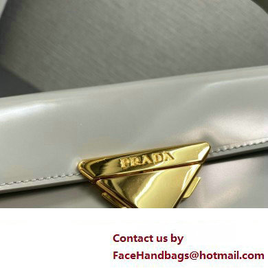 Prada Medium brushed leather handbag 1BD343 Gray 2023