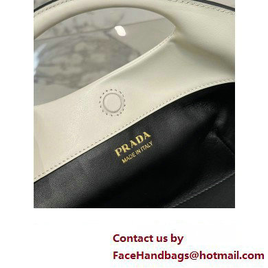 Prada Medium leather handbag 1BA421 White 2024