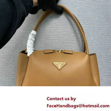 Prada Medium leather handbag 1BA444 Brown 2024