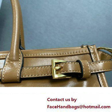 Prada Medium leather handbag with Short Handle 1BA426 Brown 2024