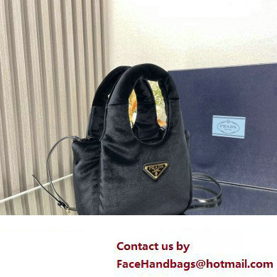 Prada Mini handbag in quilted velvet 1BA410 Black 2024