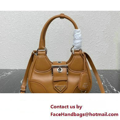 Prada Moon Re-Nylon and leather Bag 1BA381 Brown 2023 - Click Image to Close