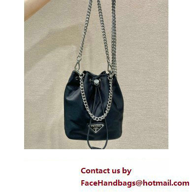 Prada Nylon Mini Bucket Bag 1BH612 Black 2023