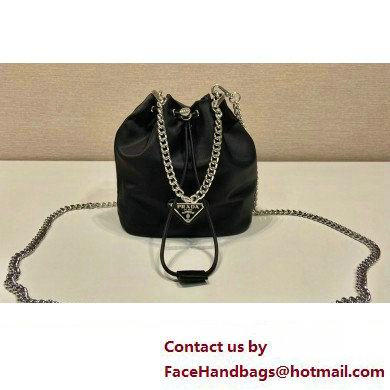 Prada Nylon Mini Bucket Bag 1BH612 Black 2023