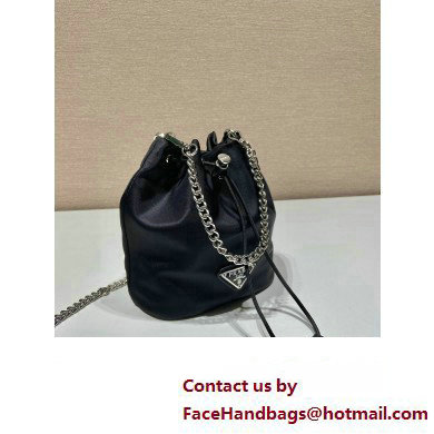 Prada Nylon Mini Bucket Bag 1BH612 Black 2023