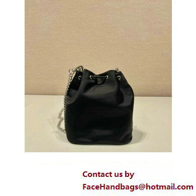 Prada Nylon Mini Bucket Bag 1BH612 Black 2023