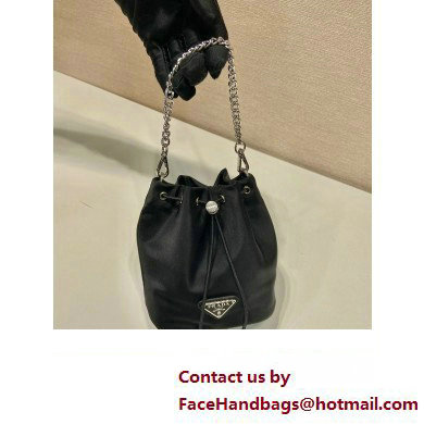 Prada Nylon Mini Bucket Bag 1BH612 Black 2023