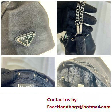 Prada Nylon Mini Bucket Bag 1BH612 Black 2023