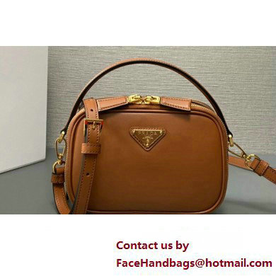 Prada Odette leather mini-bag 1BH203 Brown 2023