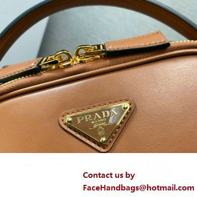 Prada Odette leather mini-bag 1BH203 Brown 2023